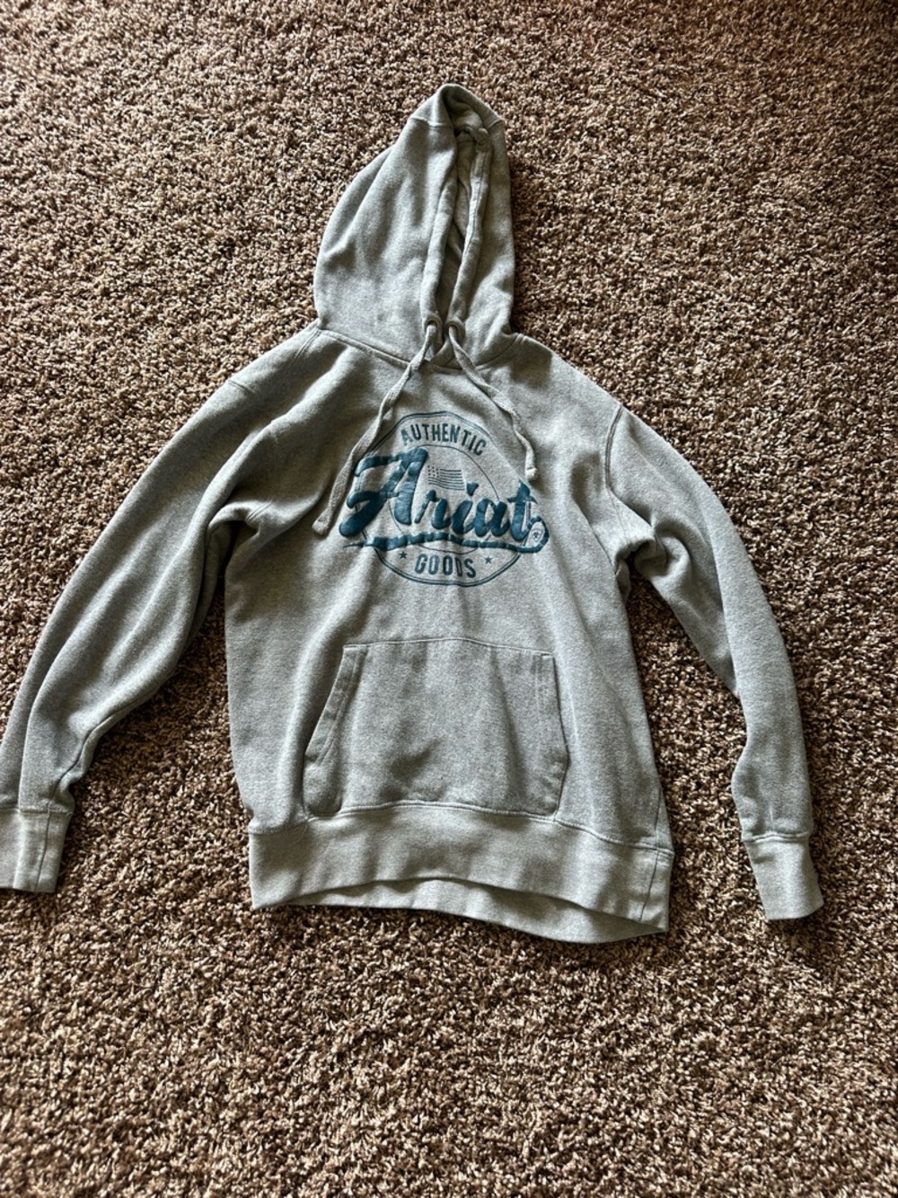 Ariat Gray Hoodie with Blue Graphic Detail